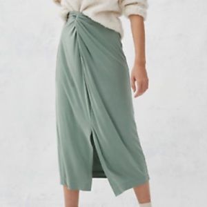 Anthropologie Twist Front Junie Midi Skirt